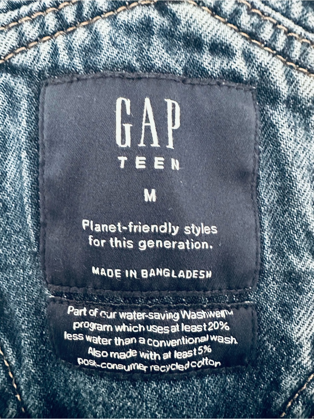 Gap Kids Medium-Wash Denim Overall Straight-Leg Pants Sz M (8-9) - Picture 5 of 9